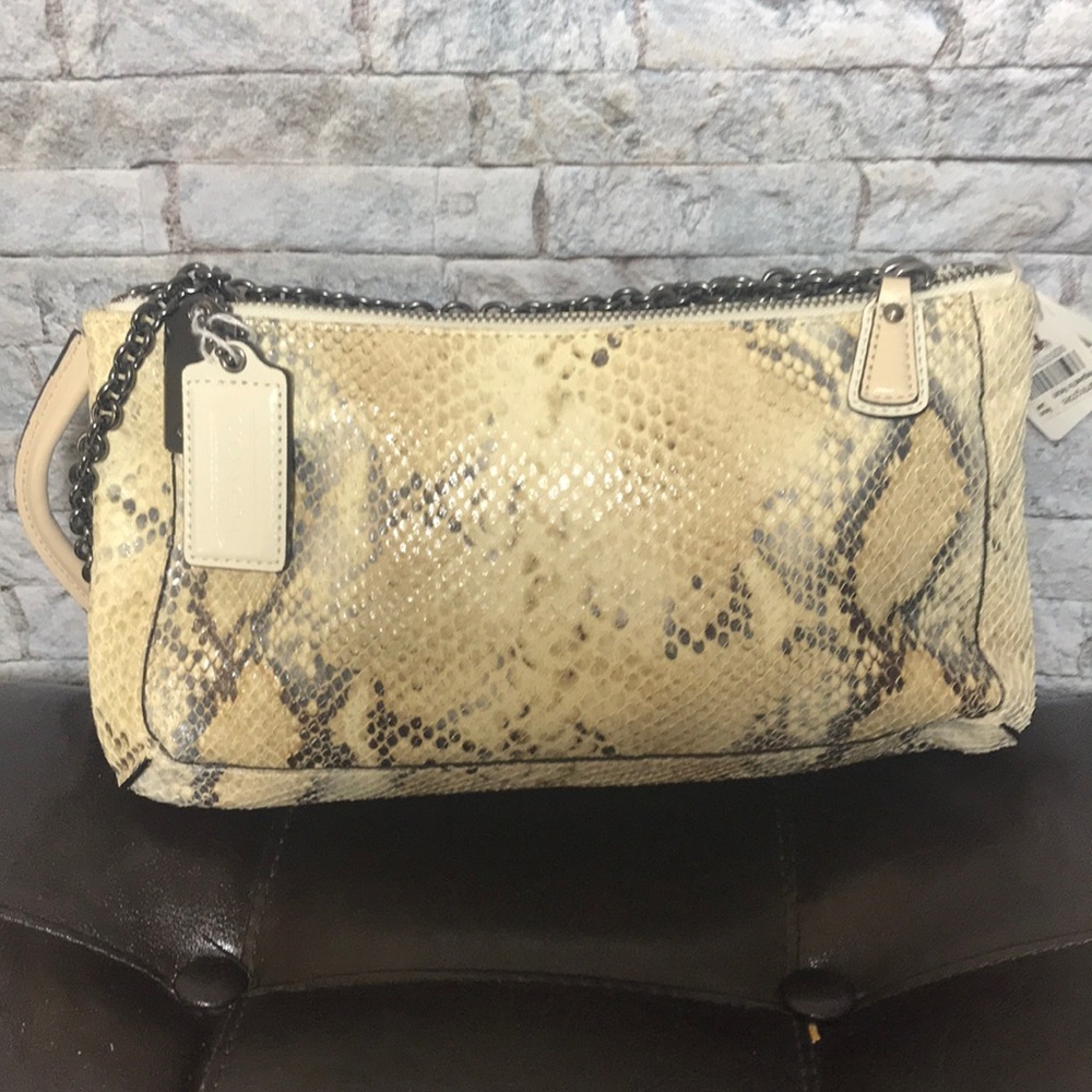 NWT COACH | Embossed Leather Python Shoulder Bag - Picture 5 of 8